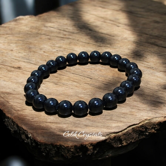 Black Tourmaline Bracelet Natural High Quality Stones 8mm Unisex - Picture 2 of 7